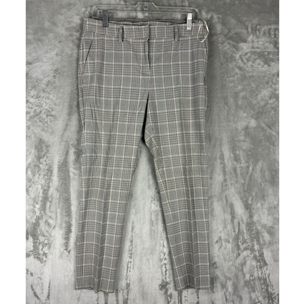 Next Tailoring Womens‎ Grey Blue Glen Plaid Slim Dress Pants Trousers Size 10R